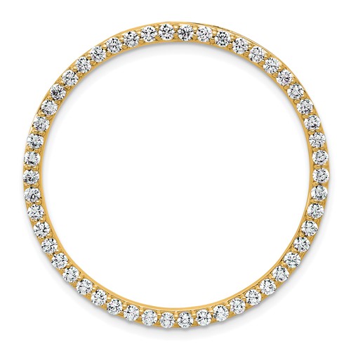 14K Yellow Gold 1.50 Carat Lab Grown Diamond VS SI+ G+ Complete Circle Chain Slide Pendant