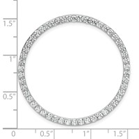 14K White Gold 2 Carat Lab Grown Diamond VS+ F+ Complete Circle Chain Slide Pendant view 4