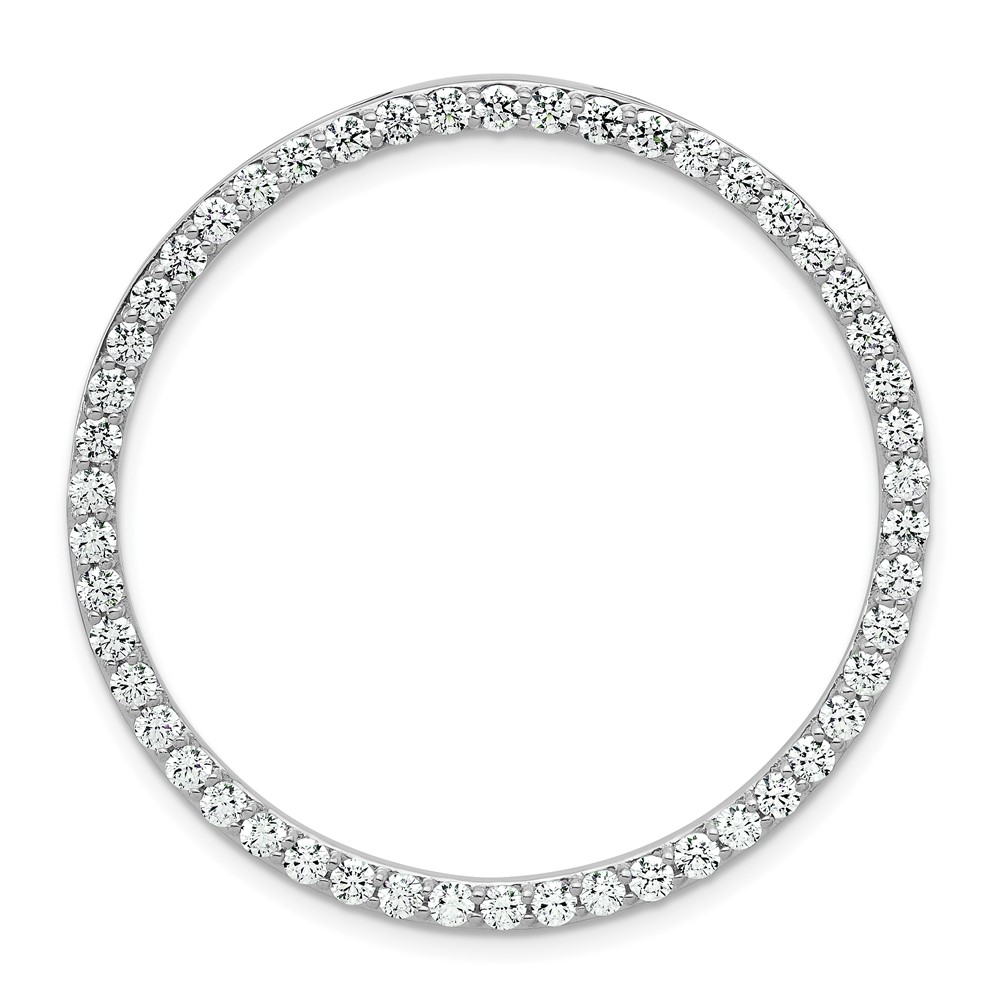 14K White Gold 2 Carat Lab Grown Diamond VS+ F+ Complete Circle Chain Slide Pendant