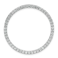 14K White Gold 2 Carat Lab Grown Diamond VS+ F+ Complete Circle Chain Slide Pendant view 1