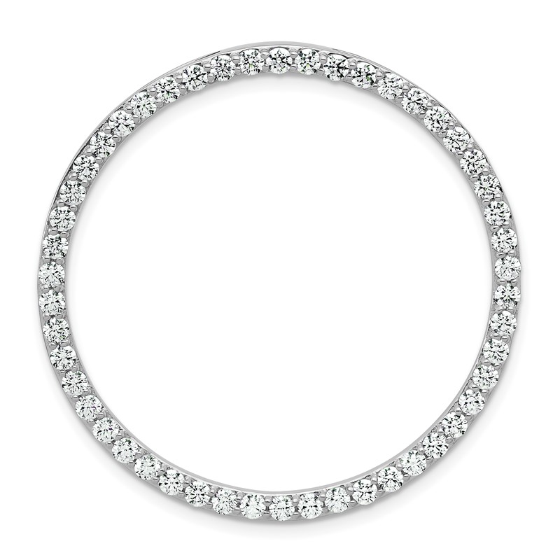 14k White Gold 2 carat Lab Grown Diamond VS/SI+ G+ Complete Circle Chain Slide Pendant