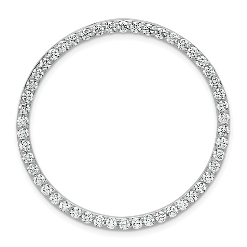 14K White Gold 2 Carat Lab Grown Diamond VS SI+ G+ Complete Circle Chain Slide Pendant