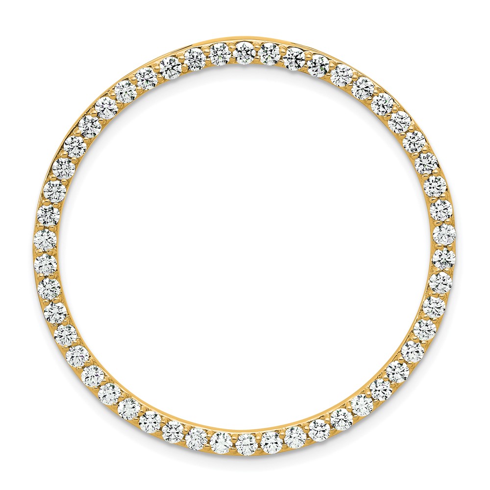 14K Yellow Gold 2 Carat Lab Grown Diamond VS SI+ G+ Complete Circle Chain Slide Pendant