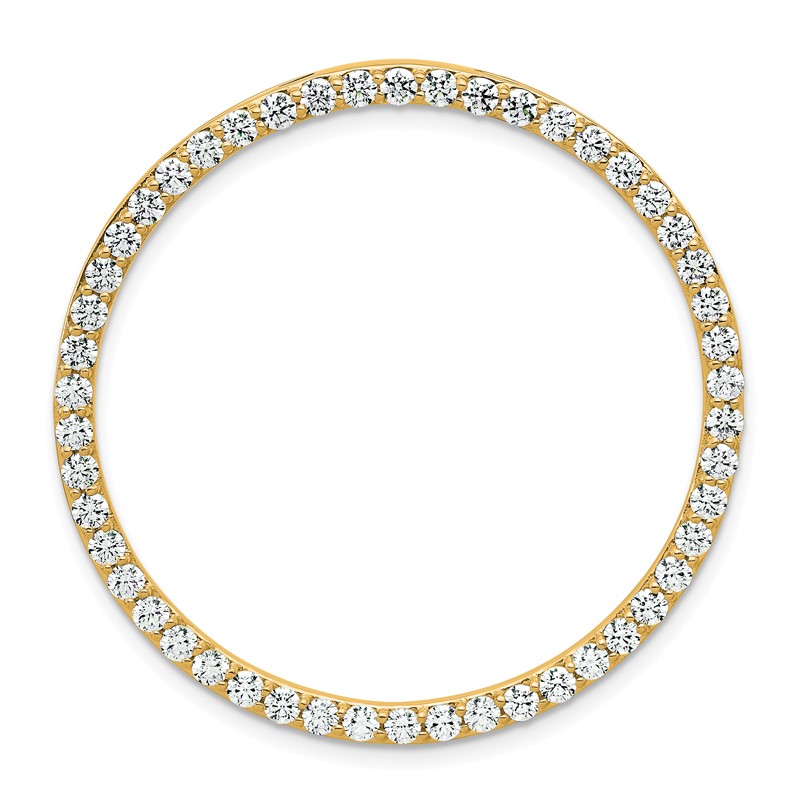 14k 2 carat Lab Grown Diamond VS+ F+ Complete Circle Chain Slide Pendant