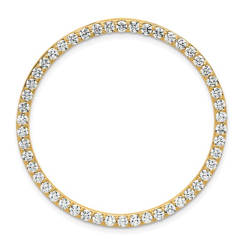 14K Yellow Gold 2 Carat Lab Grown Diamond VS SI+ G+ Complete Circle Chain Slide Pendant