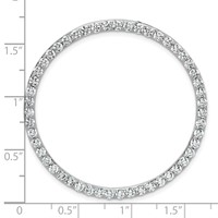 14K White Gold 3 Carat Lab Grown Diamond VS SI+ G+ Complete Circle Chain Slide Pendant view 4