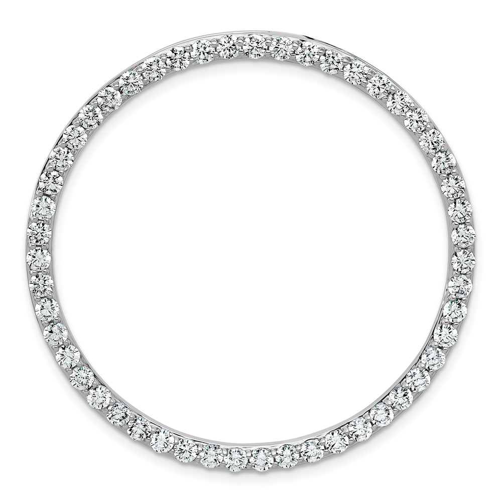 14K White Gold 3 Carat Lab Grown Diamond VS SI+ G+ Complete Circle Chain Slide Pendant