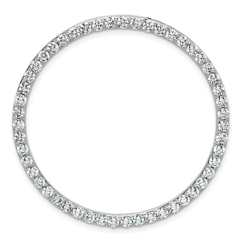 14K White Gold 3 Carat Lab Grown Diamond VS SI+ G+ Complete Circle Chain Slide Pendant