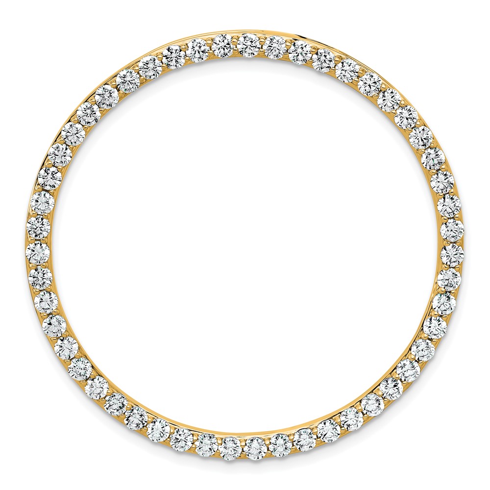14K Yellow Gold 3 Carat Lab Grown Diamond VS SI+ G+ Complete Circle Chain Slide Pendant
