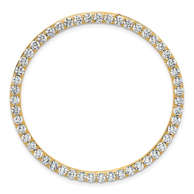 14k 3 carat Lab Grown Diamond VS/SI+ G+ Complete Circle Chain Slide Pendant