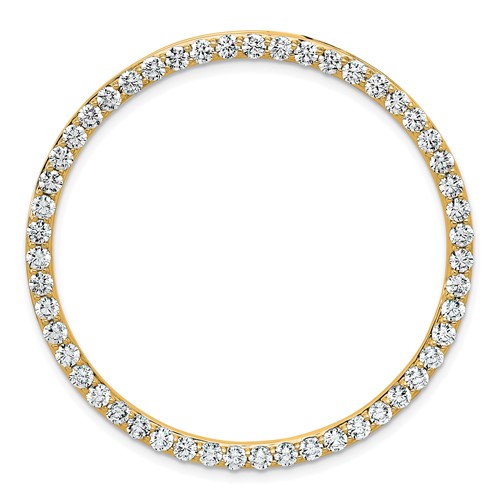 14K Yellow Gold 3 Carat Lab Grown Diamond VS SI+ G+ Complete Circle Chain Slide Pendant