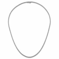 14K White Gold 4.50 Carat Lab Grown Diamond VS SI+ G+ Complete Round Straight Tennis Necklace, 18" view 5