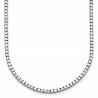 14K White Gold 4.50 Carat Lab Grown Diamond VS SI+ G+ Complete Round Straight Tennis Necklace, 18" view 1