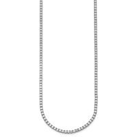 14K White Gold 9 Carat Lab Grown Diamond VS+ F+ Complete Round Straight Tennis Necklace, 18" view 2