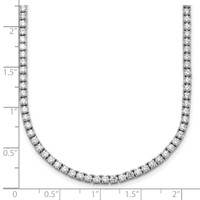 14K White Gold 9 Carat Lab Grown Diamond VS+ F+ Complete Round Straight Tennis Necklace, 18" view 5