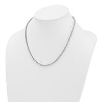 14K White Gold 9 Carat Lab Grown Diamond VS+ F+ Complete Round Straight Tennis Necklace, 18" view 3