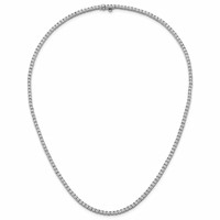14K White Gold 9 Carat Lab Grown Diamond VS+ F+ Complete Round Straight Tennis Necklace, 18" view 4
