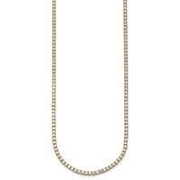 14K Yellow Gold 9 Carat Lab Grown Diamond VS+ F+ Complete Round Straight Tennis Necklace, 18" view 2