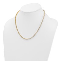 14K Yellow Gold 9 Carat Lab Grown Diamond VS+ F+ Complete Round Straight Tennis Necklace, 18" view 3
