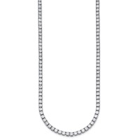 14K White Gold 18 Carat Lab Grown Diamond VS+ F+ Complete Round Straight Tennis Necklace, 18" view 2