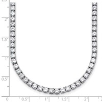 14K White Gold 18 Carat Lab Grown Diamond VS+ F+ Complete Round Straight Tennis Necklace, 18" view 5