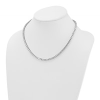 14K White Gold 18 Carat Lab Grown Diamond VS+ F+ Complete Round Straight Tennis Necklace, 18" view 3