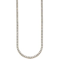 14K Yellow Gold 20 Carat Lab Grown Diamond VS SI+ G+ Complete Round Straight Tennis Necklace, 20" view 2