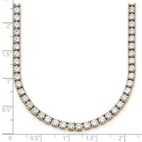 14K Yellow Gold 20 Carat Lab Grown Diamond VS SI+ G+ Complete Round Straight Tennis Necklace, 20" view 3
