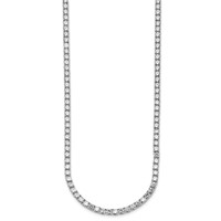 14K White Gold 26.20 Carat Lab Grown Diamond VS SI+ G+ Complete Round Straight Tennis Necklace, 20" view 2