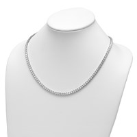 14K White Gold 26.20 Carat Lab Grown Diamond VS SI+ G+ Complete Round Straight Tennis Necklace, 20" view 3