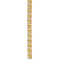 14K Yellow Gold 26.20 Carat Lab Grown Diamond VS SI+ G+ Complete Round Straight Tennis Necklace, 20" view 5
