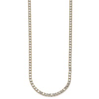 14K Yellow Gold 26.20 Carat Lab Grown Diamond VS SI+ G+ Complete Round Straight Tennis Necklace, 20" view 2