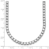 14K White Gold 30.50 Carat Lab Grown Diamond VS SI+ G+ Complete Round Straight Tennis Necklace, 20" view 4