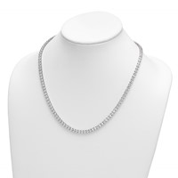 14K White Gold 30.50 Carat Lab Grown Diamond VS SI+ G+ Complete Round Straight Tennis Necklace, 20" view 3