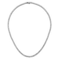 14K White Gold 30.50 Carat Lab Grown Diamond VS SI+ G+ Complete Round Straight Tennis Necklace, 20" view 5