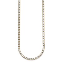 14K Yellow Gold 30.50 Carat Lab Grown Diamond VS SI+ G+ Complete Round Straight Tennis Necklace, 20" view 2