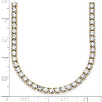 14K Yellow Gold 30.50 Carat Lab Grown Diamond VS SI+ G+ Complete Round Straight Tennis Necklace, 20" view 5