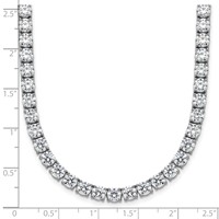 14K White Gold 32.62 Carat Lab Grown Diamond VS SI+ G+ Complete Round Straight Tennis Necklace, 18" view 4