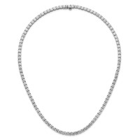 14K White Gold 36.05 Carat Lab Grown Diamond VS+ F+ Complete Round Straight Tennis Necklace, 20" view 5