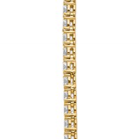 14K Yellow Gold 32.62 Carat Lab Grown Diamond VS SI+ G+ Complete Round Straight Tennis Necklace, 18" view 3