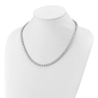 14K Yellow Gold 38.10 Carat Lab Grown Diamond VS+ F+ Complete Round Straight Tennis Necklace, 20" view 4