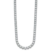 14K White Gold 44 Carat Lab Grown Diamond VS+ F+ Complete Round Straight Tennis Necklace, 18" view 2