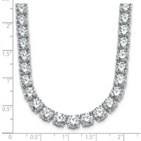 14K White Gold 44 Carat Lab Grown Diamond VS SI+ G+ Complete Round Straight Tennis Necklace, 18" view 4