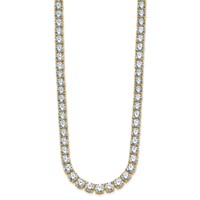 14K Yellow Gold 44 Carat Lab Grown Diamond VS SI+ G+ Complete Round Straight Tennis Necklace, 18" view 2