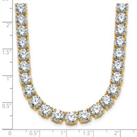 14K Yellow Gold 44 Carat Lab Grown Diamond VS SI+ G+ Complete Round Straight Tennis Necklace, 18" view 4