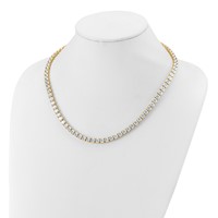 14K Yellow Gold 49 Carat Lab Grown Diamond VS+ F+ Complete Round Straight Tennis Necklace, 20" view 4