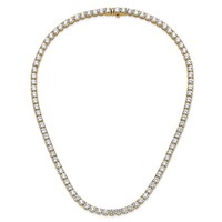 14K Yellow Gold 49 Carat Lab Grown Diamond VS+ F+ Complete Round Straight Tennis Necklace, 20" view 5