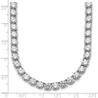 14K White Gold 56.25 Carat Lab Grown Diamond VS SI+ G+ Complete Round Straight Tennis Necklace, 18" view 3