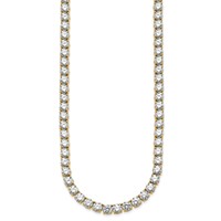 14K Yellow Gold 56.25 Carat Lab Grown Diamond VS SI+ G+ Complete Round Straight Tennis Necklace, 18" view 2