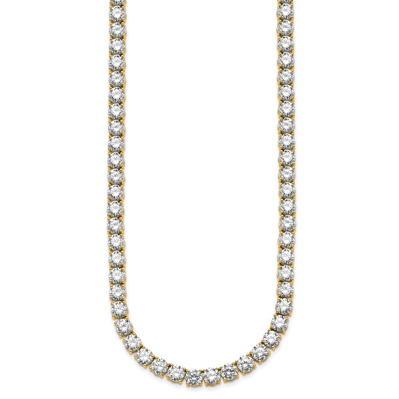 14k 62 1/4 carat Lab Grown Diamond VS/SI+ G+ Complete Round 20 inch Straight Tennis Necklace